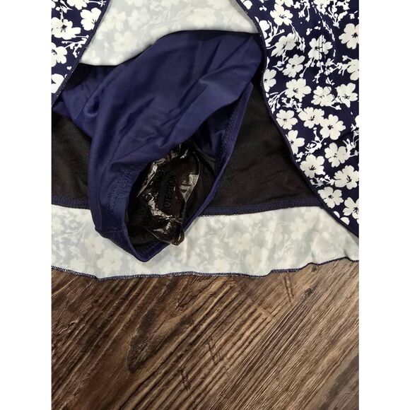 Shore Shapes Navy Floral Swim Dress Size 10 NWT $85 Active Control - Picture 10 of 11